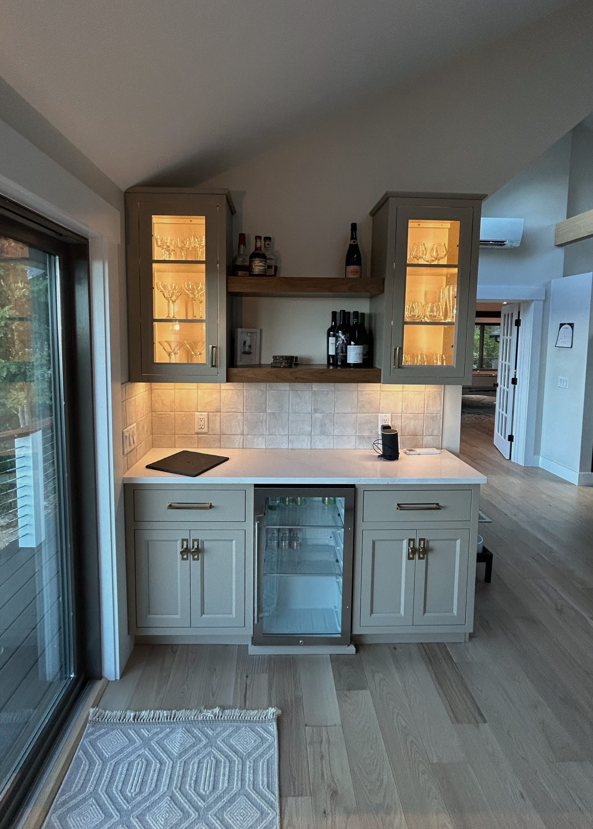 Modern kitchen with stainless steel appliances and granite countertops